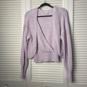861. Sincerely Jules Fun & Flirty Lavender Knit Tank Crop Top w/Cardigan Sweater